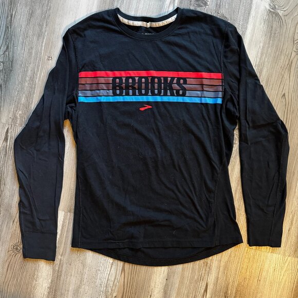Brooks Running Distance Long Sleeve - Retro Print - Picture 1 of 2